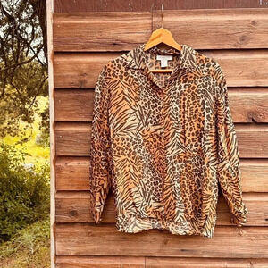 Vintage  Silk Road Blouse - 100%Silk - S